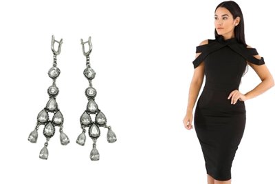 Как подобрать серебряные украшения под черное платье